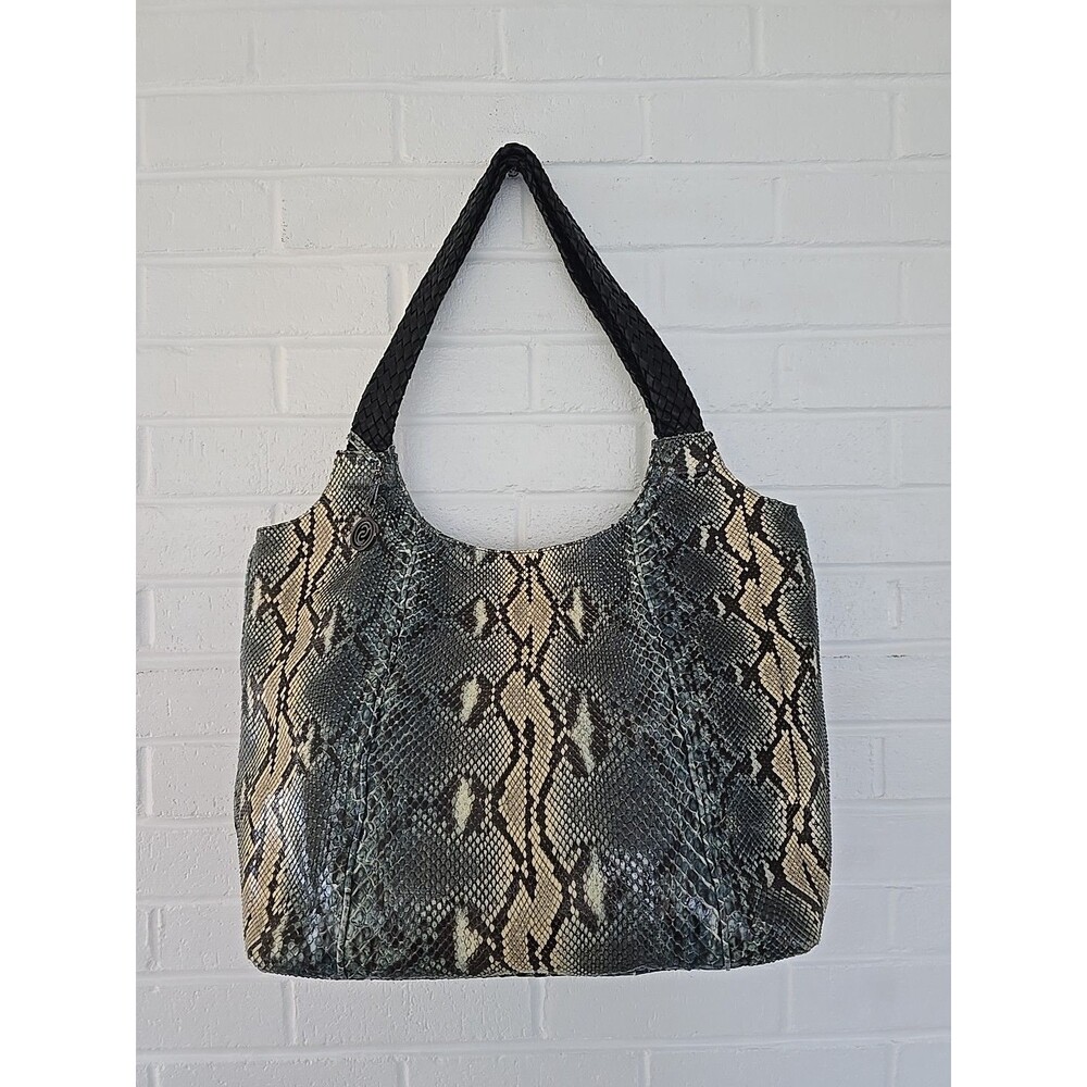 Cashhimi Real Snakeskin Shoulder Bag Large Size Women's Purse Leather Lining